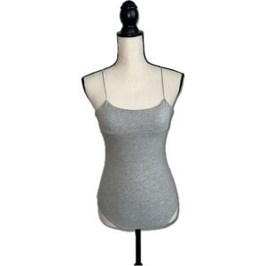 Wild Fable Gray Fitted Camisole Bodysuit